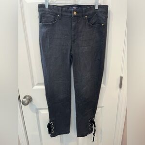 Hilfiger Jeans Tribeca Skinny Crop Black Jeans Size 10